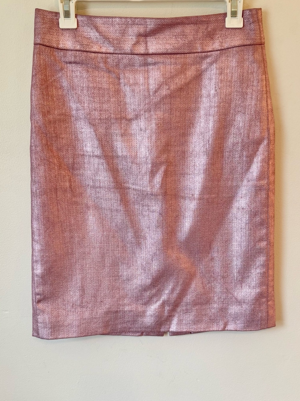 J. Crew Metallic pink Pencil Skirt